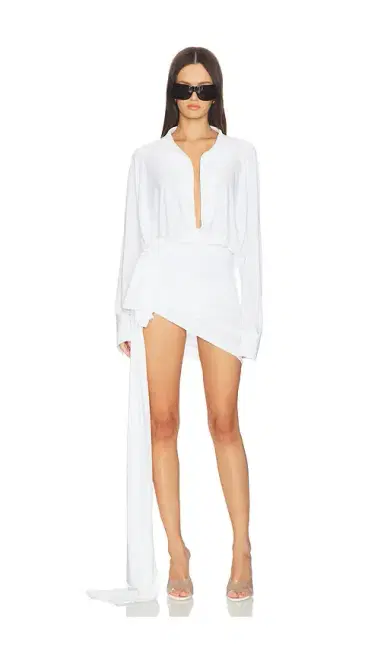 Norma Kamali Super Oversized Shirt Side Drape Dress | Thumbnail 1