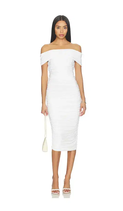 Norma Kamali Sleeveless Cowl Neck Side Shirred Dress