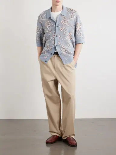 Corridor Trellis Knitted Organic Cotton Shirt - Men | Thumbnail 2 Corridor Trellis Knitted Organic Cotton Shirt - Men | Thumbnail 2