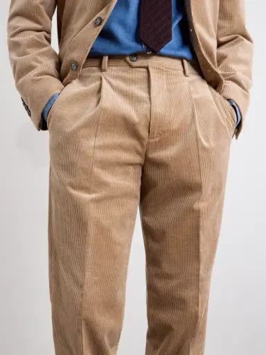 Brunello Cucinelli Straight-Leg Pleated Cotton-Blend Corduroy Trousers - Men | Thumbnail 5