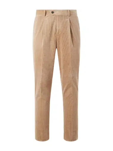 Brunello Cucinelli Straight-Leg Pleated Cotton-Blend Corduroy Trousers - Men | Thumbnail 1