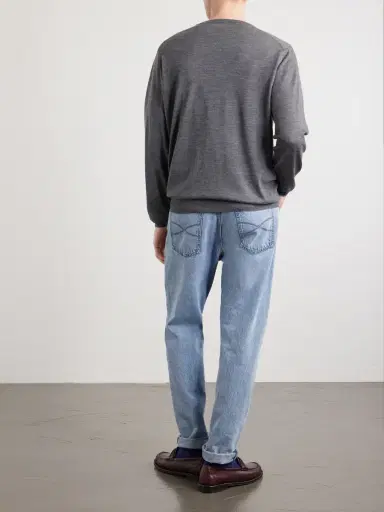 Brunello Cucinelli Wool and Cashmere-Blend Sweater - Men | Thumbnail 4