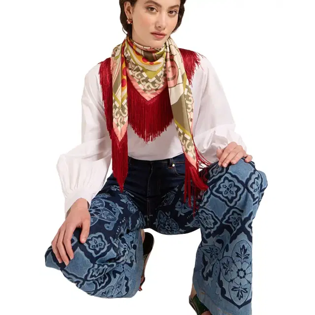 Reversible Fringe Foulard 90