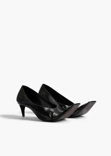 Khaite Marlene Pump In Black Glazed Leather | Thumbnail 3