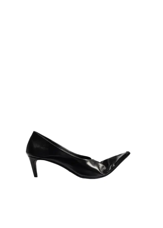 Khaite Marlene Pump In Black Glazed Leather