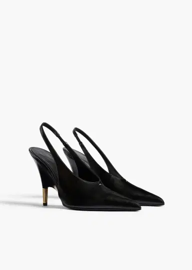 Khaite Bella Pump In Black Glazed Leather | Thumbnail 2 Khaite Bella Pump In Black Glazed Leather | Thumbnail 2