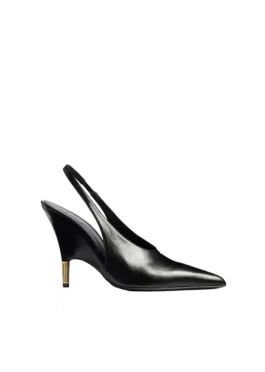 Khaite Bella Pump In Black Glazed Leather | Thumbnail 1 Khaite Bella Pump In Black Glazed Leather | Thumbnail 1
