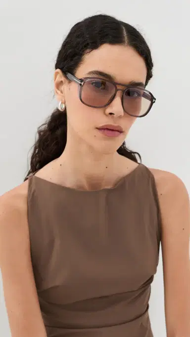 Tom Ford Rosco Sunglasses Shiny Transparent Grey One Size | Thumbnail 3 Tom Ford Rosco Sunglasses Shiny Transparent Grey One Size | Thumbnail 3
