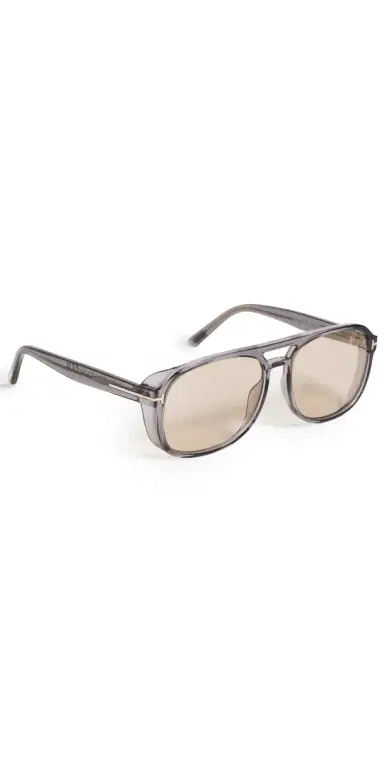 Tom Ford Rosco Sunglasses Shiny Transparent Grey One Size | Thumbnail 1 Tom Ford Rosco Sunglasses Shiny Transparent Grey One Size | Thumbnail 1