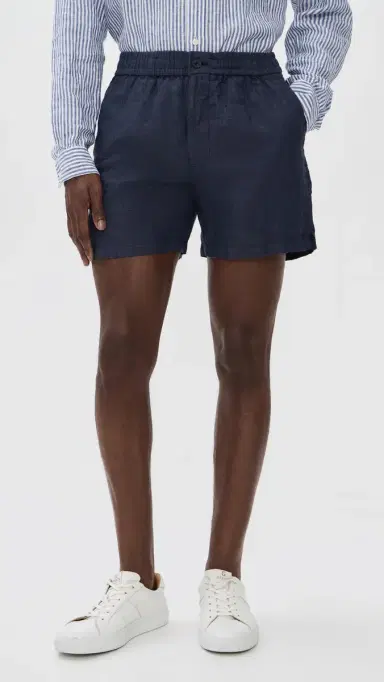 Madewell x Shopbop Everywear Linen Shorts 5 Dark Indigo | Thumbnail 2 Madewell x Shopbop Everywear Linen Shorts 5 Dark Indigo | Thumbnail 2