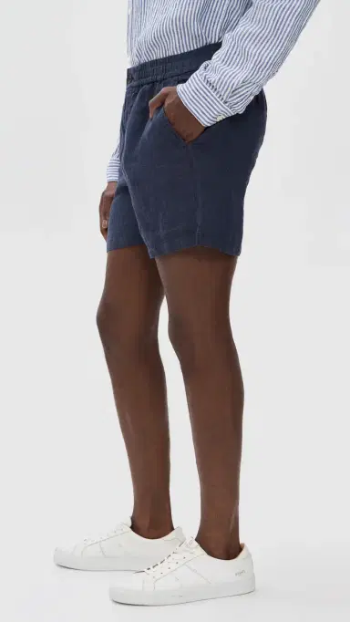 Madewell x Shopbop Everywear Linen Shorts 5 Dark Indigo | Thumbnail 4 Madewell x Shopbop Everywear Linen Shorts 5 Dark Indigo | Thumbnail 4