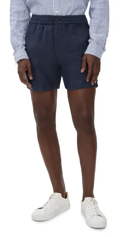 Madewell x Shopbop Everywear Linen Shorts 5 Dark Indigo | Thumbnail 1 Madewell x Shopbop Everywear Linen Shorts 5 Dark Indigo | Thumbnail 1