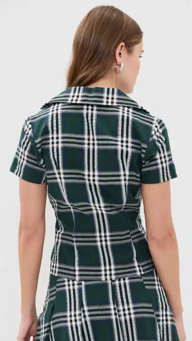 Rowing Blazers Plaid Cotton Little Button Down Shirt Green | Thumbnail 3 Rowing Blazers Plaid Cotton Little Button Down Shirt Green | Thumbnail 3
