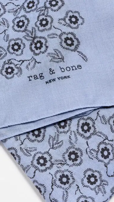 rag & bone Mel Floral Scarf Blue Floral One Size | Thumbnail 4
