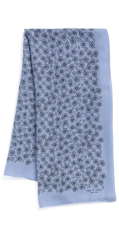 rag & bone Mel Floral Scarf Blue Floral One Size | Thumbnail 1