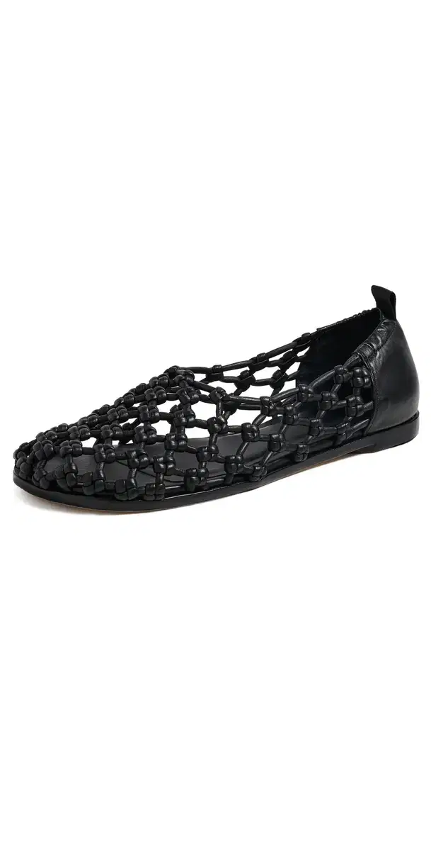 Freda Salvador Sally Knotted Ballet Flats Black Knotted Calf