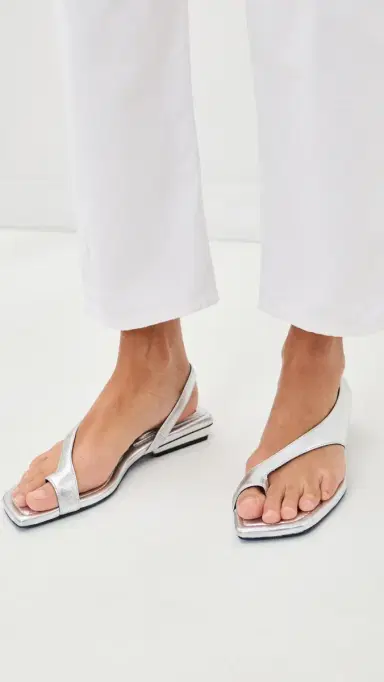 rag & bone Liv Flat Sandals silvr | Thumbnail 3