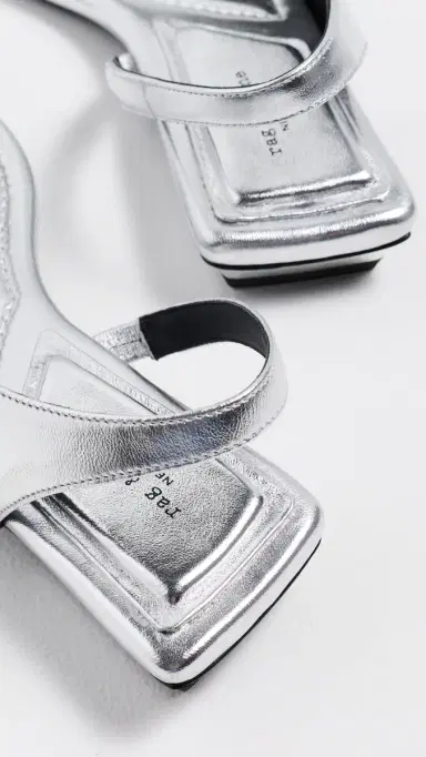rag & bone Liv Flat Sandals silvr | Thumbnail 4