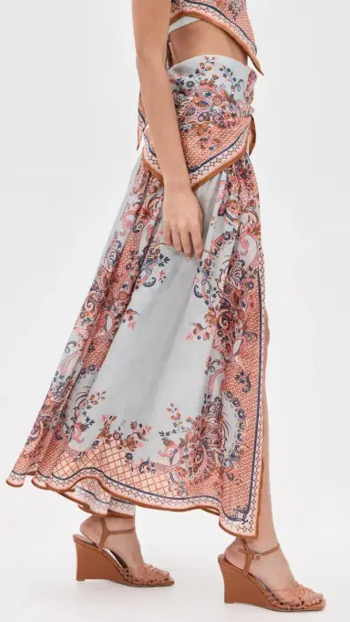 Zimmermann Silk Aster Scarf Midi Skirt | Thumbnail 4