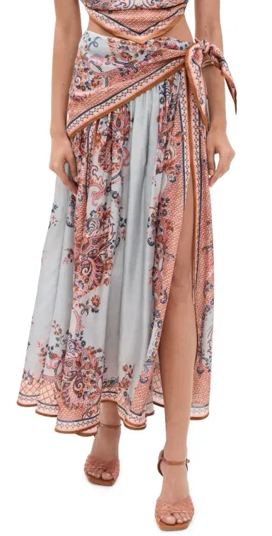 Zimmermann Silk Aster Scarf Midi Skirt | Thumbnail 1