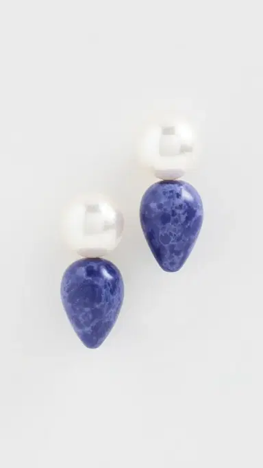 Lele Sadoughi Double Drop Vessel Earring Lapis One Size | Thumbnail 2