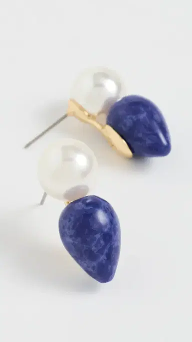 Lele Sadoughi Double Drop Vessel Earring Lapis One Size | Thumbnail 4