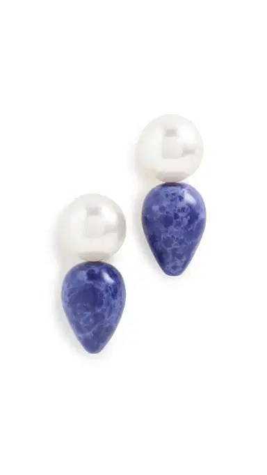 Lele Sadoughi Double Drop Vessel Earring Lapis One Size | Thumbnail 5