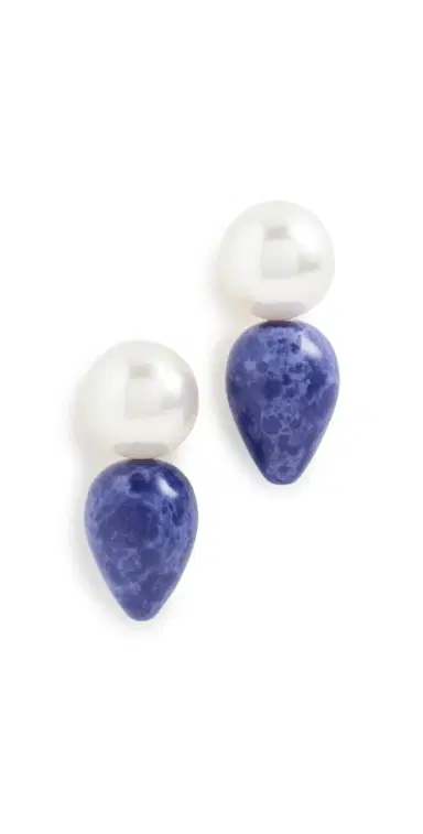 Lele Sadoughi Double Drop Vessel Earring Lapis One Size | Thumbnail 1
