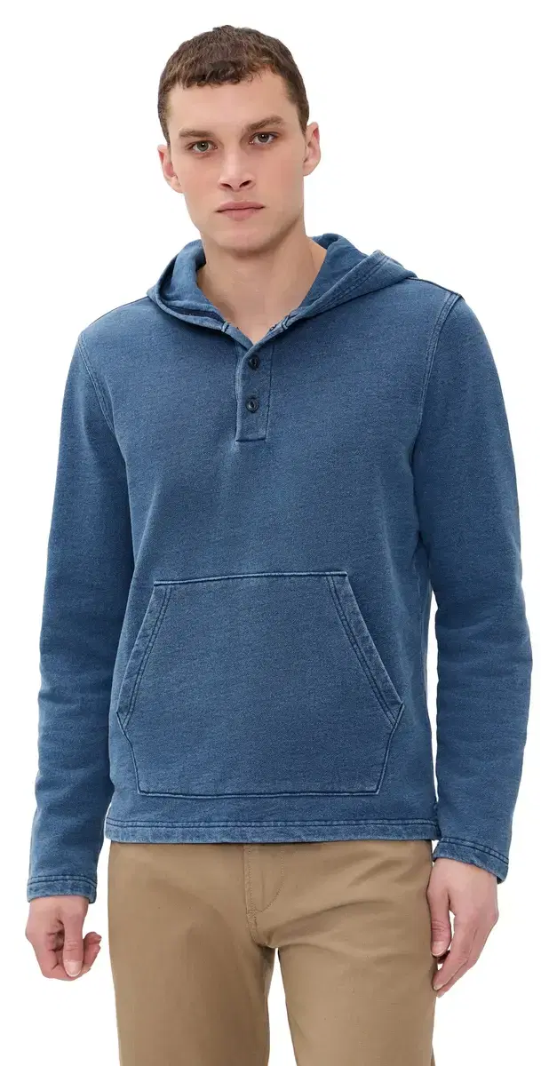 Taylor Stitch The Baja Pullover Washed Indigo Terry