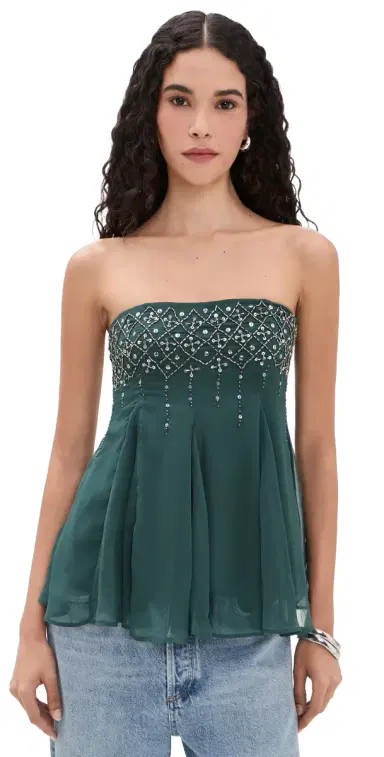Free People Tara Embellished Tube Top idnight ountain | Thumbnail 1