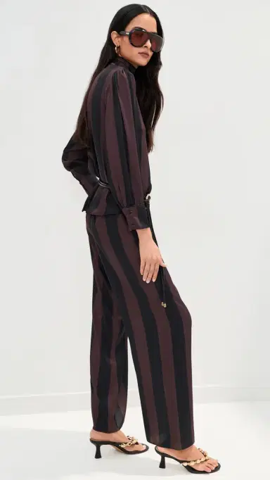 LE BOP Zaza Blouse Chocolate/Black Stripe | Thumbnail 4