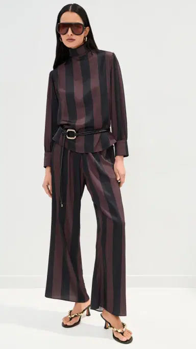 LE BOP Zaza Blouse Chocolate/Black Stripe | Thumbnail 5