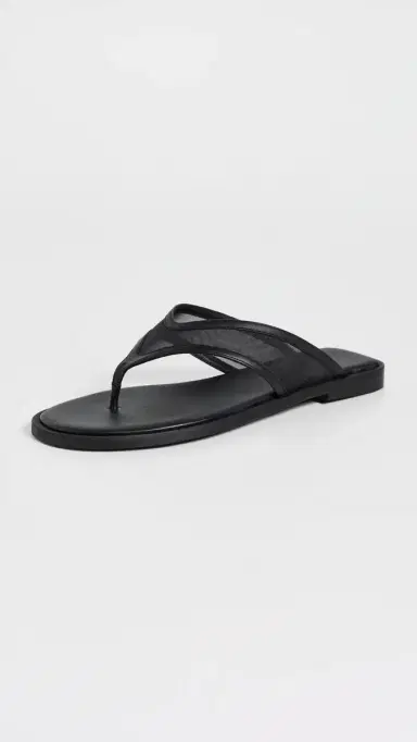 FRĒDA SALVADOR Halle Flip Flops Black Mesh | Thumbnail 2