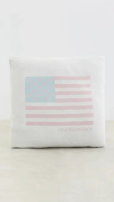 LoveShackFancy American Flag Pillow Weathered Rose One Size | Thumbnail 2