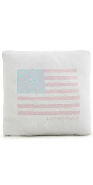 LoveShackFancy American Flag Pillow Weathered Rose One Size | Thumbnail 1