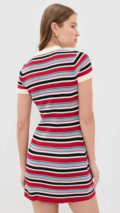 Rowing Blazers Knit Polo Mini Dress Red | Thumbnail 3 Rowing Blazers Knit Polo Mini Dress Red | Thumbnail 3