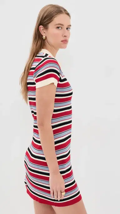 Rowing Blazers Knit Polo Mini Dress Red | Thumbnail 4 Rowing Blazers Knit Polo Mini Dress Red | Thumbnail 4