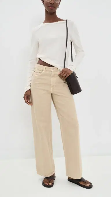 House of Dagmar Baggy Fit Jeans Beige | Thumbnail 5 House of Dagmar Baggy Fit Jeans Beige | Thumbnail 5