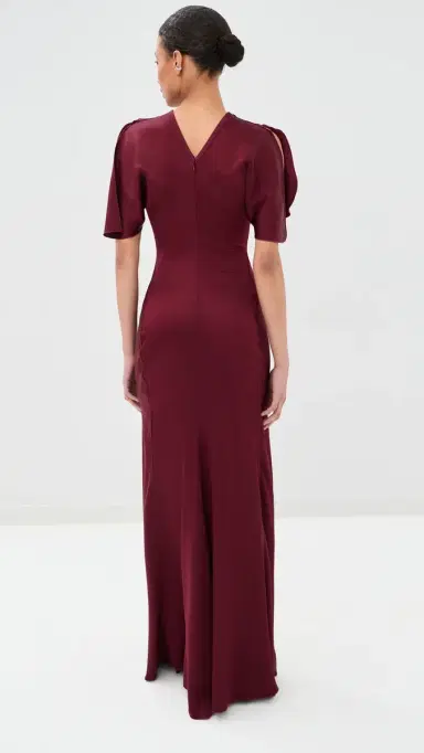 Victoria Beckham Isabella Gown Burgundy | Thumbnail 3