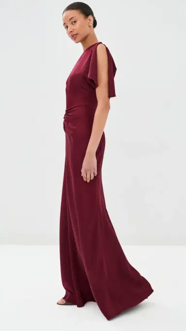 Victoria Beckham Isabella Gown Burgundy | Thumbnail 4