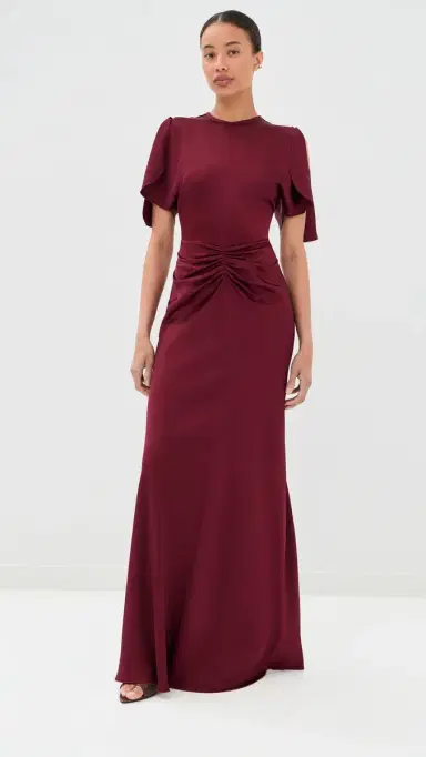 Victoria Beckham Isabella Gown Burgundy | Thumbnail 5