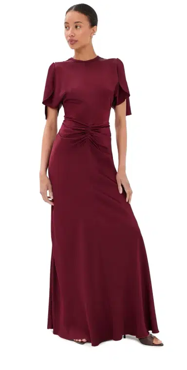 Victoria Beckham Isabella Gown Burgundy | Thumbnail 1