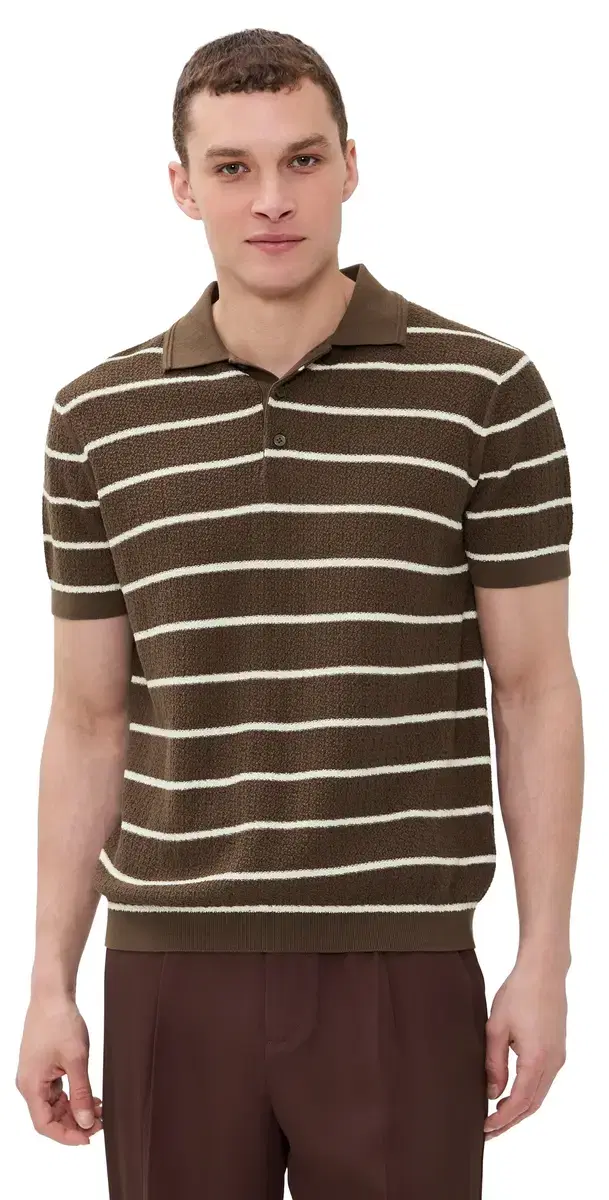 SIMKHAI Calum Polo Chocolate tripe