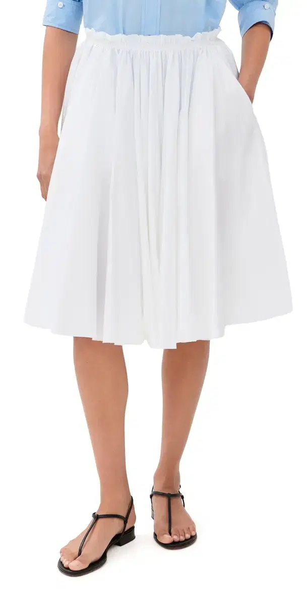 AMI Midi Corolla Skirt Blanc