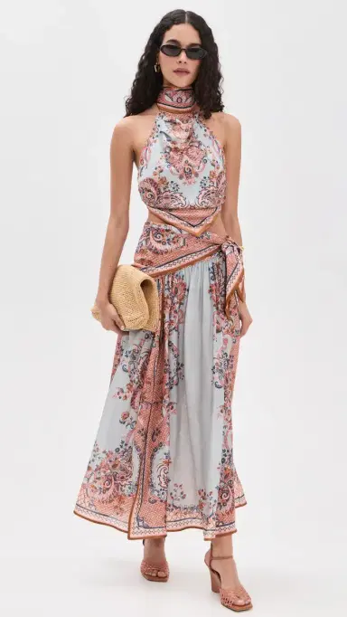Zimmermann Silk Aster Scarf Bodice Blue Paisley Floral 1 | Thumbnail 5