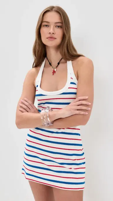 Rowing Blazers Terry Dress Red Blue | Thumbnail 2 Rowing Blazers Terry Dress Red Blue | Thumbnail 2