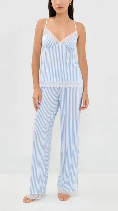 Eberjey Isla Cami and Pant Set Regatta Stripe ummer Blue/White | Thumbnail 2 Eberjey Isla Cami and Pant Set Regatta Stripe ummer Blue/White | Thumbnail 2