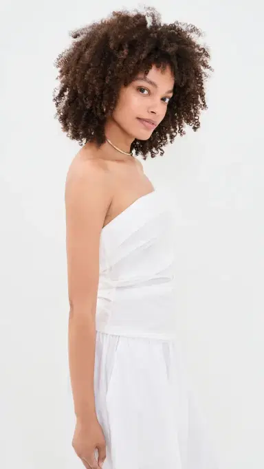 Proenza Schouler White Label Maisy Strapless Poplin Top White 0 | Thumbnail 4