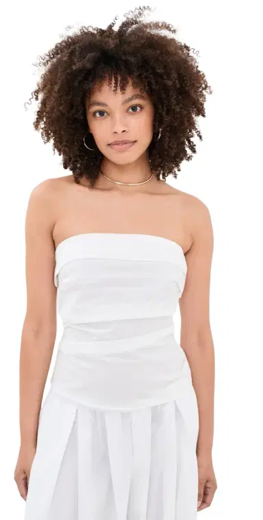 Proenza Schouler White Label Maisy Strapless Poplin Top White 0 | Thumbnail 1