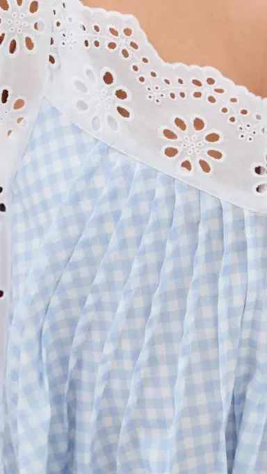 CAROLINE CONSTAS Lucilla Eyelet Trimmed Coverup Dress Periwinkle | Thumbnail 6 CAROLINE CONSTAS Lucilla Eyelet Trimmed Coverup Dress Periwinkle | Thumbnail 6